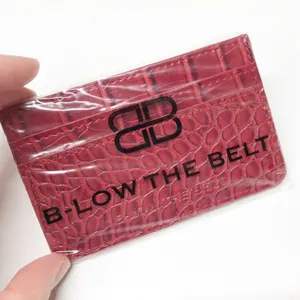 NEW B-Low The Belt Red Crocodile Embossed Vegan Leather Card Case Mini Wallet thumbnail 4