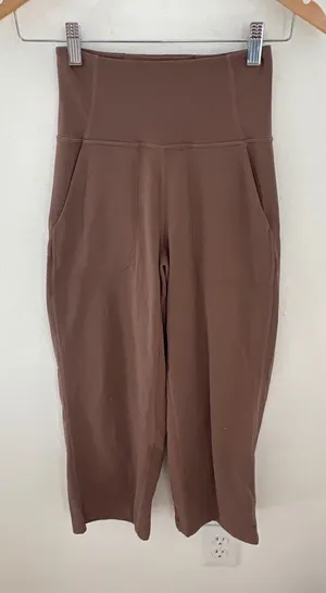 Lululemon‎ Align High-Rise Wide-Leg Crop Pants Java Brown W6BMVS Size 2 thumbnail 1