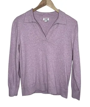 J.Crew Womens Purple Polo Sweater With Cashmere Size S thumbnail 1