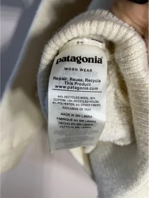 PATAGONIA Woolie Fleece Quarter-Zip Pullover Off-White S thumbnail 4