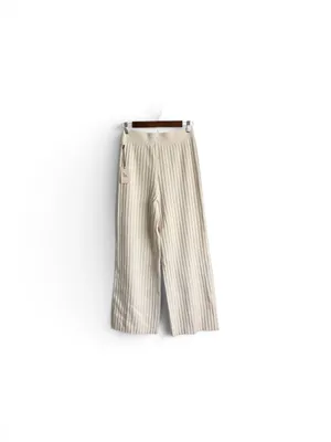Sincerely Jules Wide-Leg Ribbed Knit‎ Pants in Cream Size Medium thumbnail 2