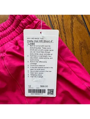 Lululemon Hotty Hot High Rise Short 4” Mulberry Spark Size 12 NWT thumbnail 4