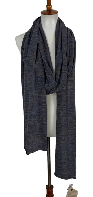 Alternative Orange Label Womens Scarf Navy Streaky Knit Pima Cotton NWT 040015 thumbnail 1