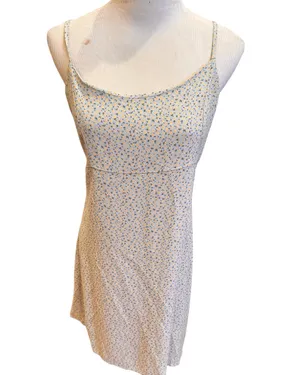 RARE Brandy Melville Blue Yellow Ditsy Floral Dress Slip Dress Tie Back S M thumbnail 4