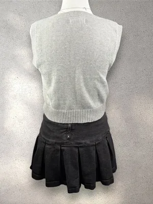 NWT Aeropostale Argyle Sweater Vest Women’s XS Pink & Gray Knit Preppy Academia thumbnail 2
