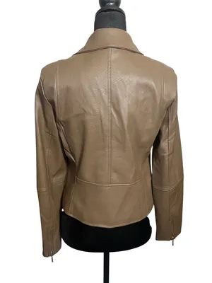 Bagatelle Collection Jacket Size S Brown Faux Vegan Leather Moto Biker Chic thumbnail 3