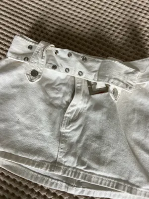 White mini skirt with belt from SHEIN in a S #miniskirt #belted thumbnail 2