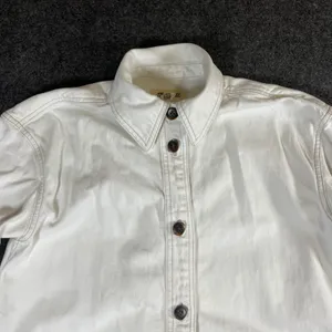 Madewell White Denim Shirt Dress Long Sleeve Button Front‎ Cotton Shacket Small thumbnail 2