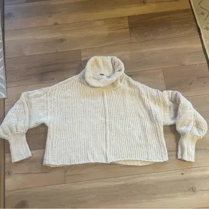 Free People Be Yours Cowl Neck in White thumbnail 2