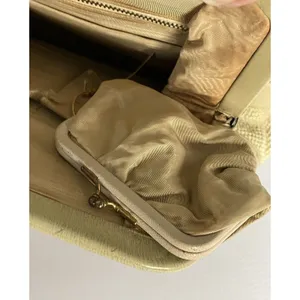 Vintage 50's Needlepoint Floral Purse Handbag Pockets Coin Purse Beige thumbnail 6