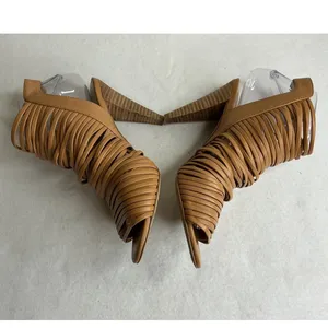 Vince Camuto Women Tan Strappy Cage Open Toe Heel Sandals Size 8 thumbnail 3