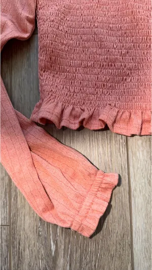 Burnt orange/pinky long sleeved boho top Orange thumbnail 2