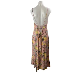 Reformation Chianti Pink Conga Tropical Floral Cami Sleeveless Midi Slip Dress M thumbnail 3