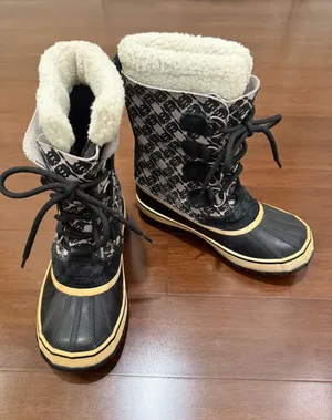 Sorel Women’s 1964 Pac Graph Black and Cream Lace-Up Insulated Winter Boots thumbnail 1