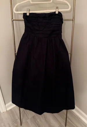 Abercrombie Strapless Black Midi Dress thumbnail 1