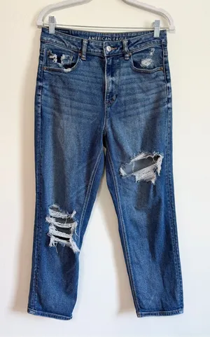 American Eagle Mom Straight Jean Size 8 Stretch AE thumbnail 1
