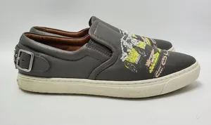 Coach Slip On Shoe C103 Sequin Studded Buckle Gray Sneakers Pointy Toe Sz 6.5 B thumbnail 1