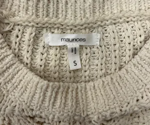 Maurice's 🎞️ Cream Cable Knit Crewneck Sweater in Women’s Sm thumbnail 5