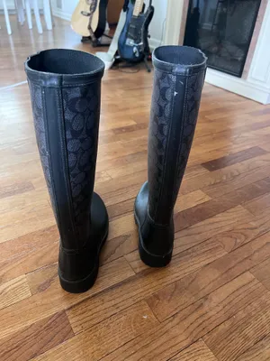 Coach Tall Rain Boots Black Size 9 thumbnail 6