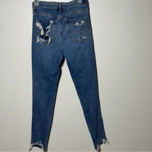 American Eagle Women Hi-Rise Jegging Jeans Distressed Denim Blue‎ Jeans size 6 thumbnail 6