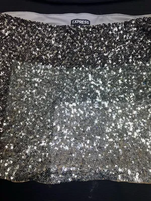 Express Silver Ombre Sequin Mini Skirt thumbnail 3
