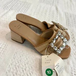 A New Day 10 raffia embellished buckle block heel sandal 3640 thumbnail 6