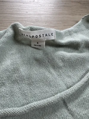 Aeropostale Light Sage Knit Boxy Fit Lightweight Sweater Size Small thumbnail 2