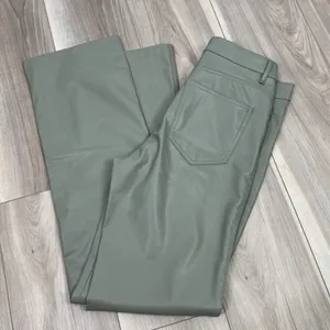 Zara faux leather sage high waisted pants size medium thumbnail 8