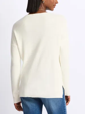 Staccato Eyrwin V Neck Tunic Sweater Off White M NET STITCH FIX thumbnail 2