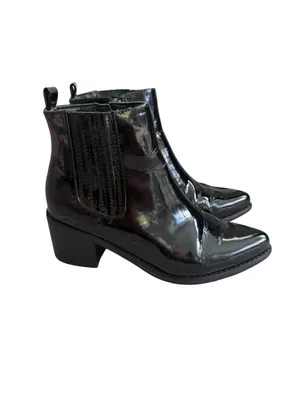 BLONDO Waterproof Black Patent Rain Boots Size 6 thumbnail 4
