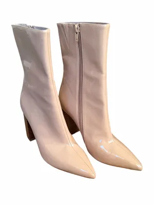 JEFFREY CAMPBELL Siren 3 Patent Cream Booties Size 8 thumbnail 1