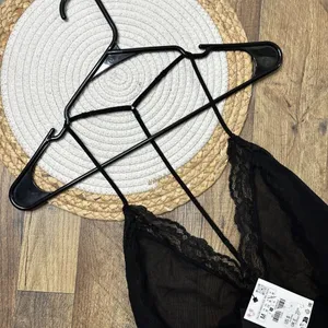 ZARA Black Open Back Semi-Sheer Bodysuit Lingerie Size Medium NEW w TAGS thumbnail 5