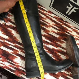 FRYE Jayden Button Tall Knee High Black Leather Campus Equestrian Riding Boots Western Cowboy-Size 7 Comes with box thumbnail 6