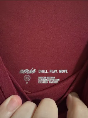 aerie Burgundy leggings thumbnail 2