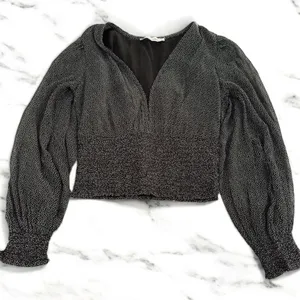 Abercrombie & Fitch Black Polka Dot Chiffon Blouse​ thumbnail 2