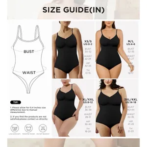 Womens Seamless Shapewear Bodysuit with Adjustable Straps Thong Black M/ L New thumbnail 5