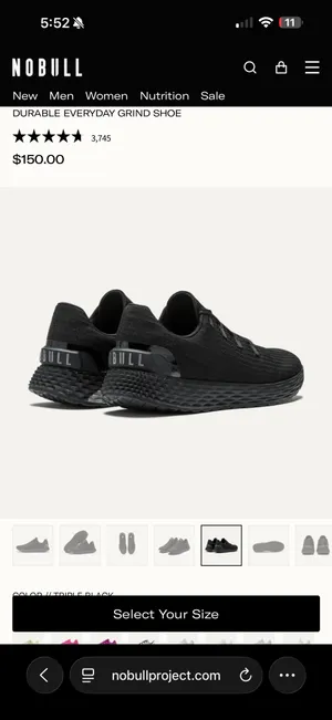 All black Nobull Ripstops thumbnail 2