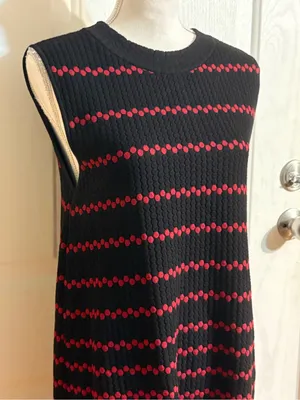Nic+Zoe Fall Fever Jacquard shift dress in Black & Red size Large thumbnail 3