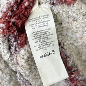 Free People Cloud Oversized Tunic Sweater V Neck Grey Tan Red Pink Size XS thumbnail 10