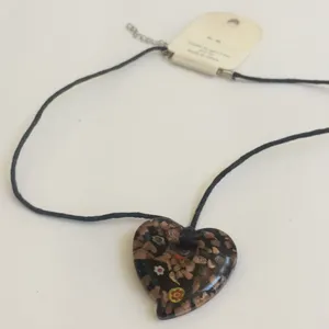 FINAL MARKDOWN NEW glass heart necklace thumbnail 1