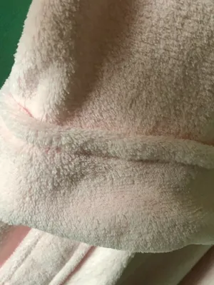 LAUREN RALPH LAUREN Pink Short Bathrobe Gold Logo FLUFFY M thumbnail 4