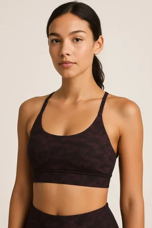 Lululemon Black Purple Crisscross Back Sports Bra Size 6 thumbnail 1