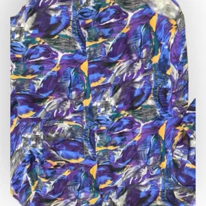 Kikomo Vintage Silk Hawaiian Tropical Print Button up Blouse‎ Size S thumbnail 6