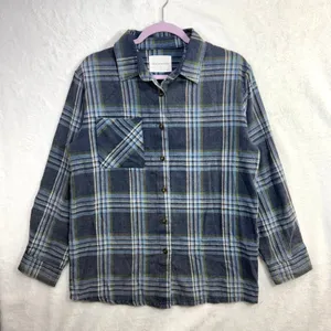 Panache Apparel S Flannel Shirt Rock‎ & Roll Graphic Guitar Patch Plaid Western thumbnail 1