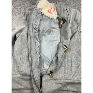 OP XL Hooded Sweatshirt Jacket Faux Fur Gray Full Zip Hooks Womens Long Sleeve‎ thumbnail 10