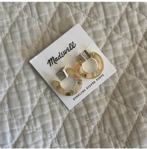 Confetti Acetate Hoop Earrings Blush Multi thumbnail 2