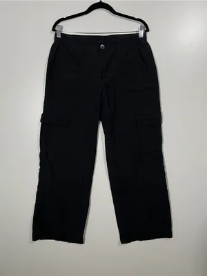 Old Navy Wide Leg Mid Rise Cargo Pants Size S Baggy Black Pants thumbnail 2
