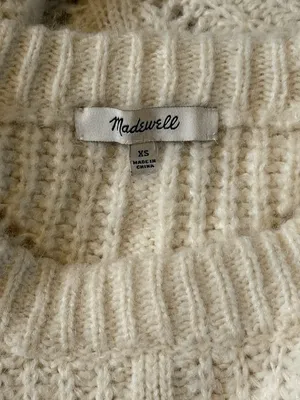 Madewell Charley Boxy Cozy Oversized Pullover Sweater XS Cream Alpaca Knit MC006 thumbnail 5