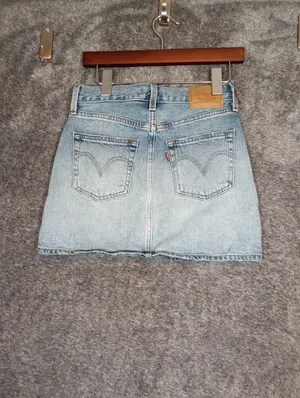 Levis Premium Icon Mini Denium Skirt Light Wash Festival Streetwear Womens 24 thumbnail 5
