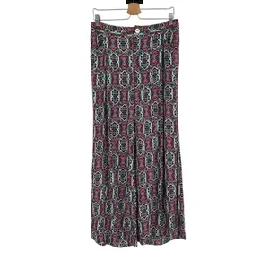 Anthropologie Elevenses‎ South Shore Pants Geometric Wide Leg Pink Teal Size 8 thumbnail 3